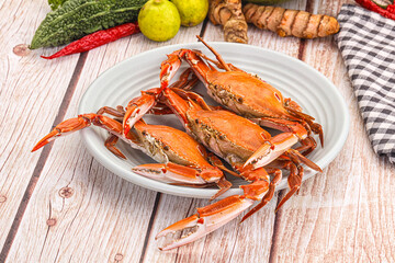 Hot fresh Boiled red crab