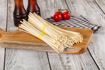 Raw dry wheat udon noodles