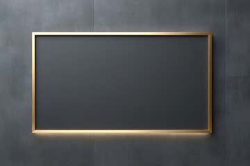 Golden frame mockup displayed on matte black background with highlights