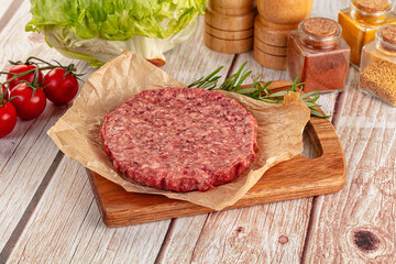 Raw beef cutlet for burger