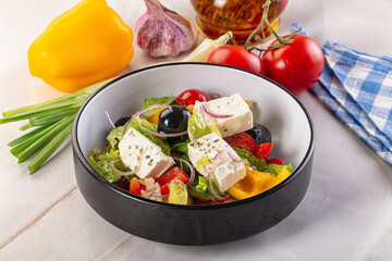 Greek salad with feta cheese