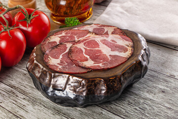 Italian Cured pork neck slices