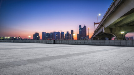 Urban Sunset Over Cityscape with Modern Architecture