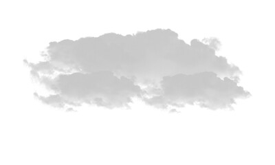 Horizontal Realistic Cloud Bank or Layer of White Smoke and Fog Isolated on Transparent Checkered Background Vector Illustration Element