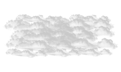 Large Expansive Cloud Layer of White Smoke and Fog Covering Wide Area Isolated on Transparent Checkered Background for Design