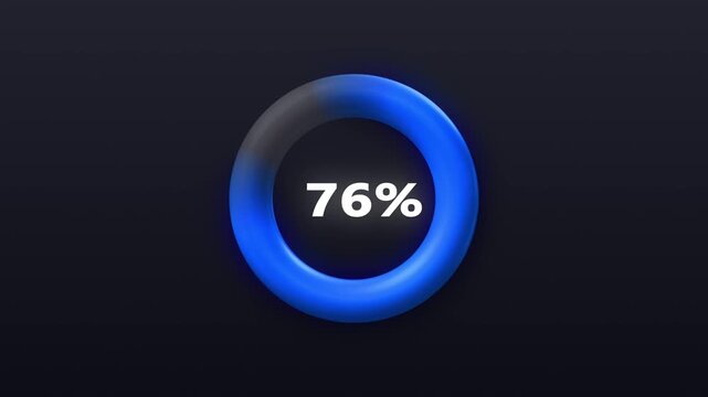 Digital Progress Tracker Animation | 76% Infographics Display for Analytics Videos