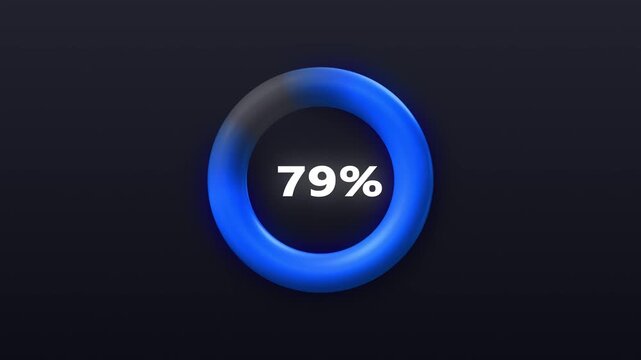 Futuristic Percentage Data Animation | Stylish 79% Motion Graphics Visualization