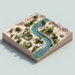 Green oasis developed desert irrigation farming sustainable earth