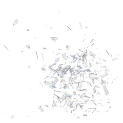 Obraz premium Glass debris isolated transparent background 3d rendering PNG 