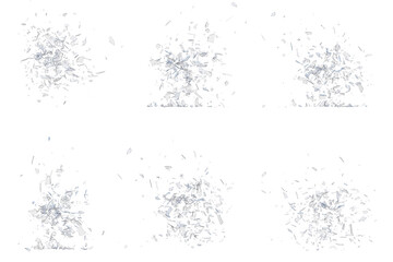 Glass debris isolated transparent background 3d rendering PNG
