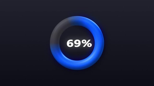 Stylish Percentage Infographic Animation | Modern Data Visualization from 1% to 69% in 4K