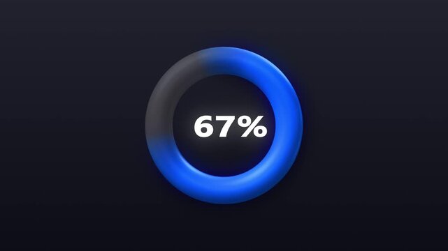 Elegant Infographic Progress Display | Smooth 67% Loading Animation in UHD 4K
