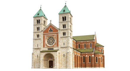 Obraz premium Isolated Speyer Cathedral landmark, a cultural heritage site, on neutral backdrop