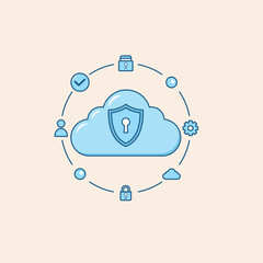 Cloud Security Illustration A Digital Shield for Your Data