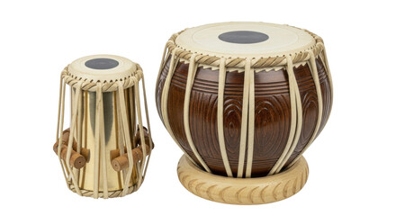 Isolated Tabla drums, Indian percussion musical instruments for music performance, art
