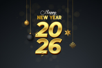 Happy New Year 2025 3D Style Card Design