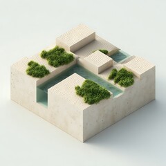 Green vegetation desert sand irrigation sustainability concept