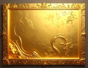 Ornate gold frame with textured surface