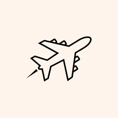 Vector illustration of an airplane icon or paper plane symbol for travel and business flight design