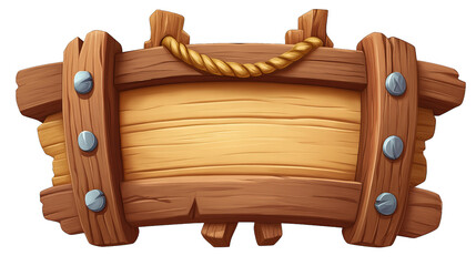 Naklejka premium Rustic wooden sign with rope detail