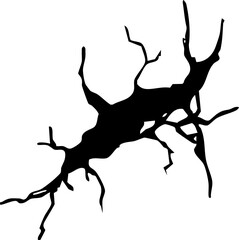 Crack concrete wall texture, floor ground broken effect. Horizontal breaks on land surface. Dry soil. Damaged by earthquake fissure and fracture. Vector illustration