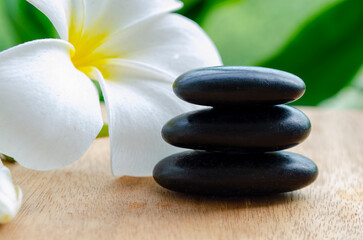 Black Zen stones with customizable space for text or ideas.