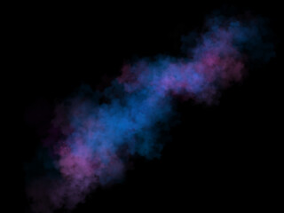 Colorful pink and blue smoke cloud with soft texture on transparent background perfect for abstract compositions