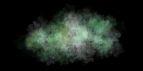 A transparent, fluffy white-green cloud of smoke. A multicolor, mystical fog...