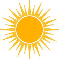 Cartoon Sun Icon With Yellow Rays On A Transparent Background Representing Warmth And Daylight