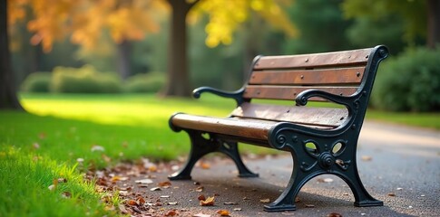 Sturdy Metal Park Bench Durable Outdoor Seating for Public Spaces and Gardens, Ideal for Relaxation and Community Gathering