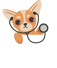 Cute Dog Holding Stethoscope