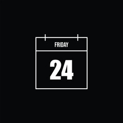 Calendar icon showing Friday the twenty-fourth