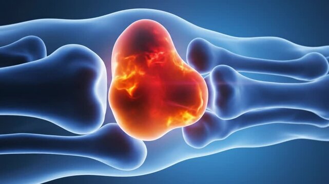 Bone Tumor Medical Visualization A Detailed Look at Cancerous Growth.