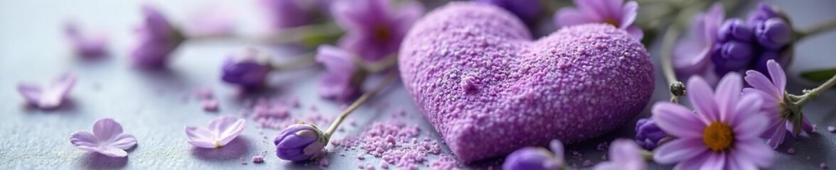 Serene Lavender and Chamomile Heart Calming Spa Wellness Floral Arrangement