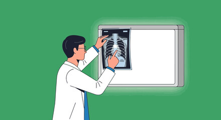 Doctor Examining X-Ray Image for Diagnosis and Treatment Planning.
