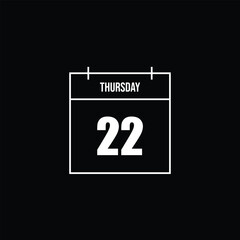 Calendar icon showing Thursday the 22nd