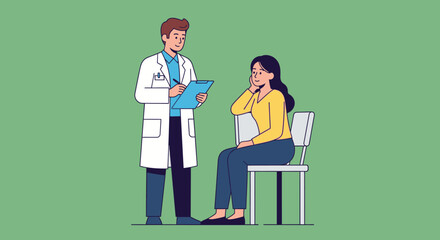 Doctor consulting with a patient in a medical setting.