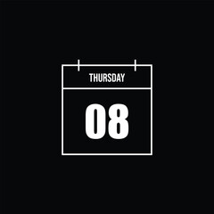 Thursday the 8th Calendar Reminder Icon for Scheduling and Planning Events