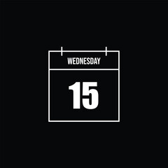Wednesday, the 15th A simple calendar icon design, perfect for schedules and appointments