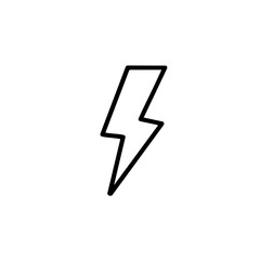 Lightning bolt, minimal energy symbol with sharp electric outline and gothic power style, perfect for dynamic icon design, modern poster, or energy concept illustration.