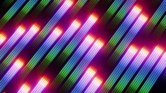 Seamless looping animation of colorful diagonal lines creating a vibrant and dynamic visual