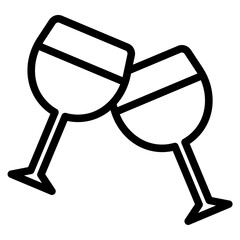 Clinking Wine Glasses Icon