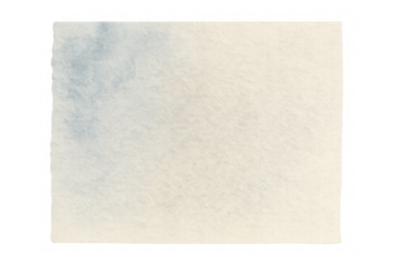 Torn paper creating light blue watercolor textured background with rough edges, isolated on transparent background