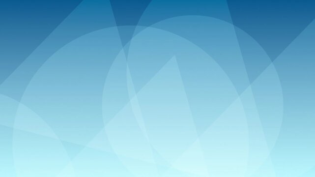Abstract light blue gradient background of subtle slow motion overlapping geometric shapes, translucent triangles and circles, clean texture, minimal design for tech, science, news, corporate