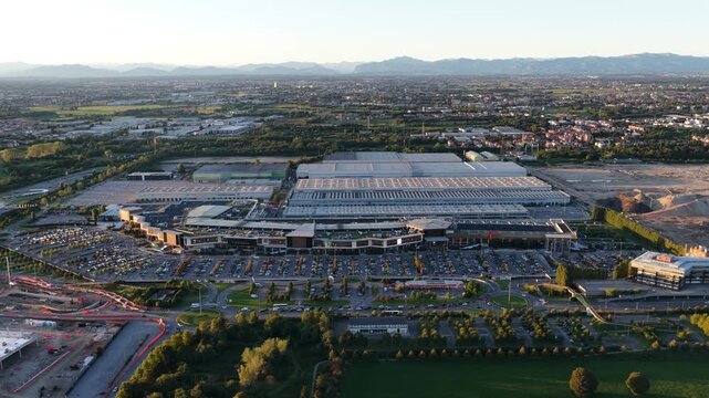 Innova business park, Arese, Milan, Italy. Aerial video.