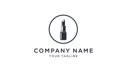 Elegant Lipstick Logo Design for Beauty Brand Identity.