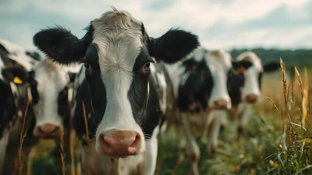 background of dairy cow farm, Advertisement, Print media, Illustration, Banner, for website, copy space, for word, template, presentation
