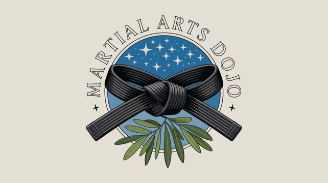 Master the Art Martial Arts Dojo Black Belt Symbol for Fitness and Self Defense Training, Building Strength and Discipline with Traditional Values