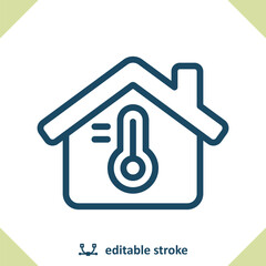 House Icon. Temperature, Thermostat, Thermometer, Home