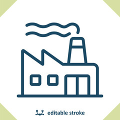 Factory Icon. Power Plant, Building, Industry